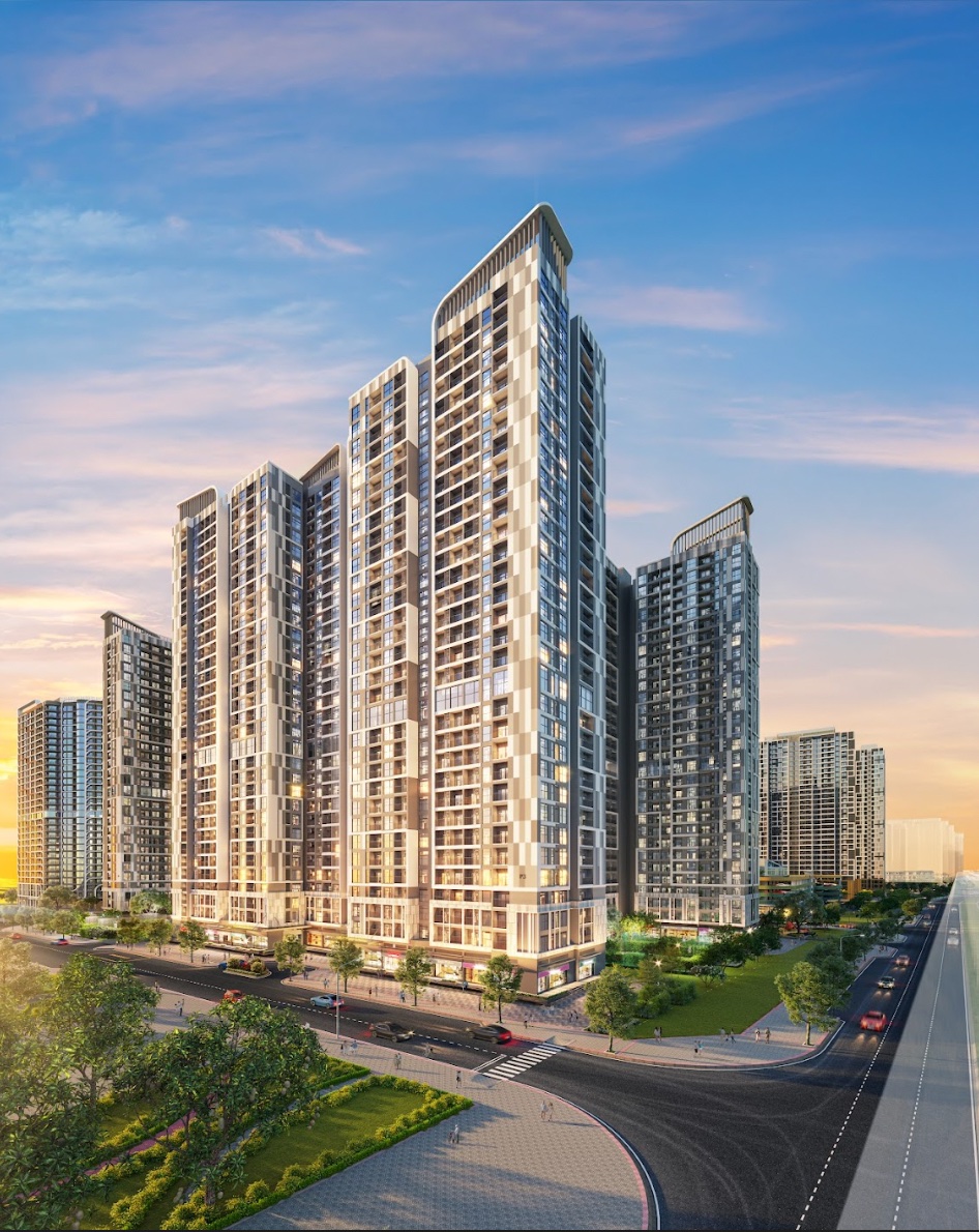 Hình phối cảnh tổng thể tòa tháp Pavilion Premium tại Vinhomes Ocean Park